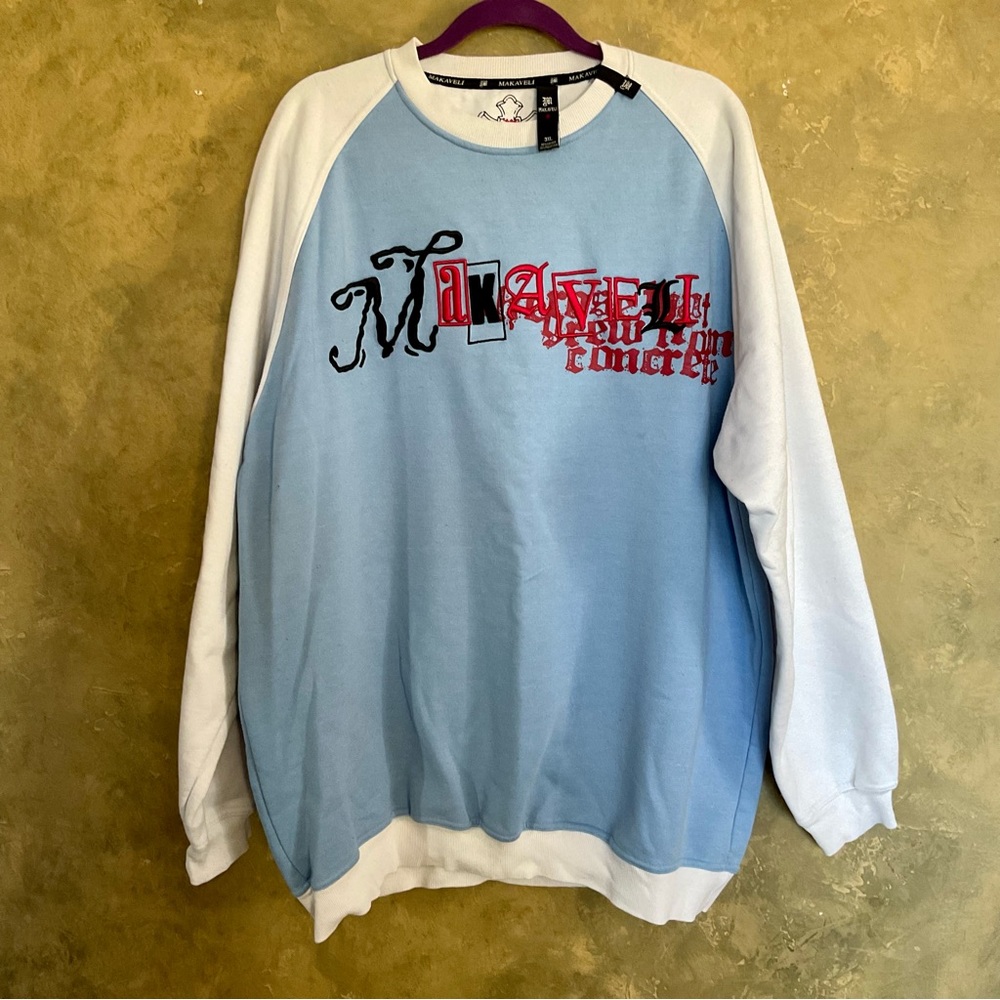 Vintage Rare Tupac Makaveli Embroidered Oversized Crewneck Sweatshirt